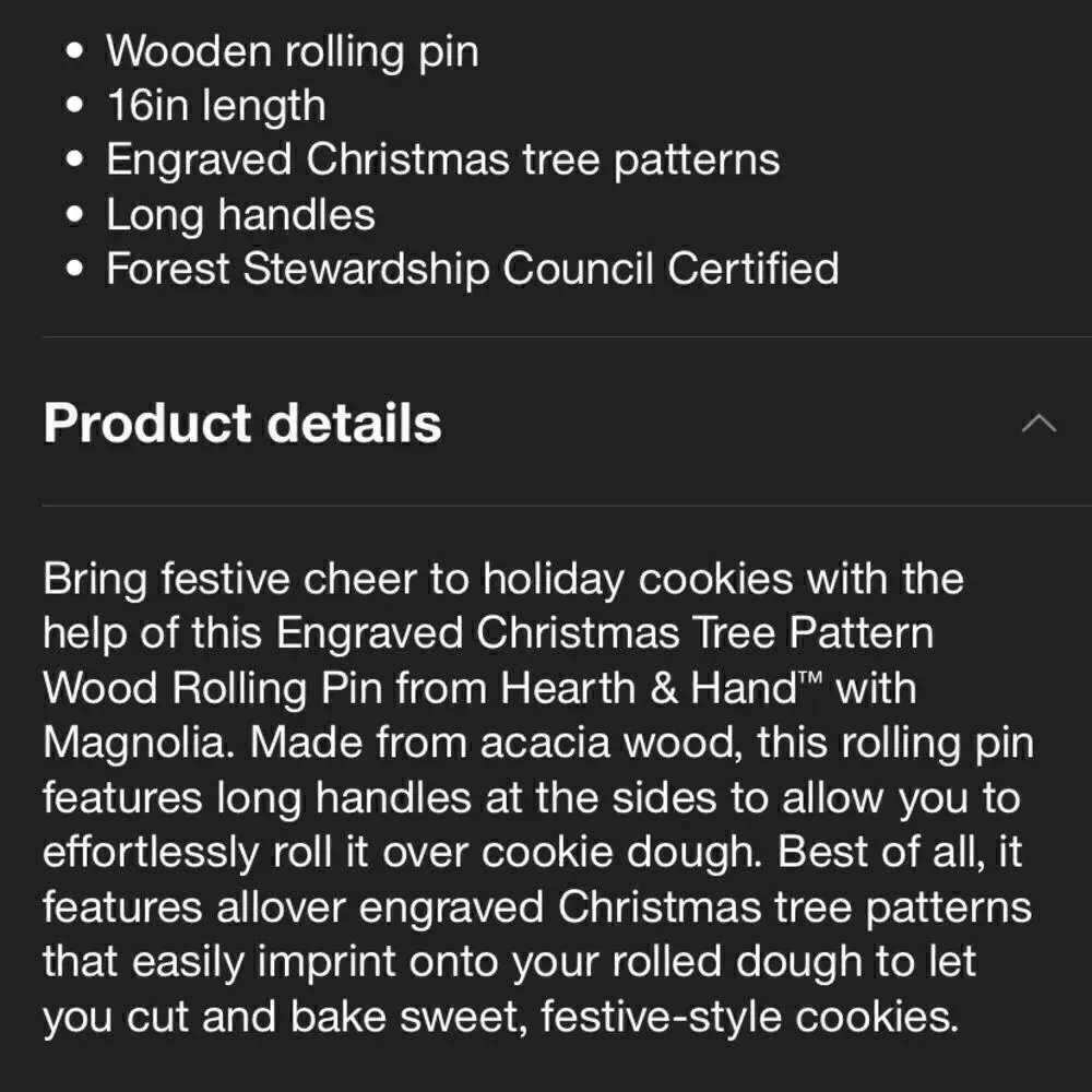 Hearth & Hand Christmas Tree Rolling Pin